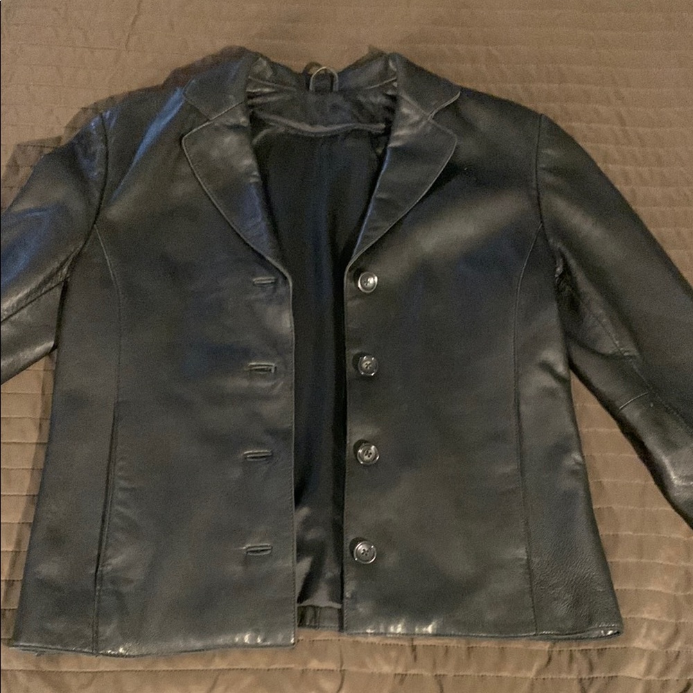 Classic Black Leather Jacket - image 1